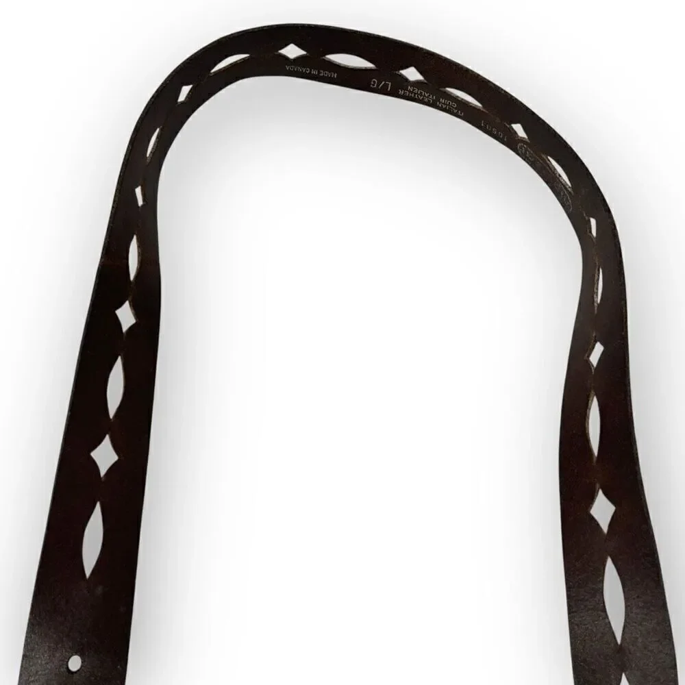 Hipwear Belt Laser Cut Brown Leather Women's Size Large Vintage